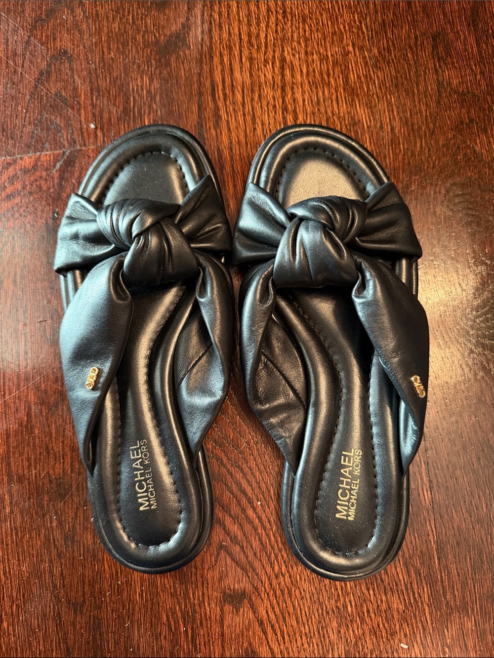 MICHAEL Michael Kors Black Knotted Slide Mules